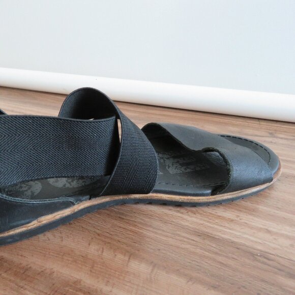 SOREL Ella Leather Slip On Cross Over Strap Sandals in Black - Size US 7 - Picture 10 of 12